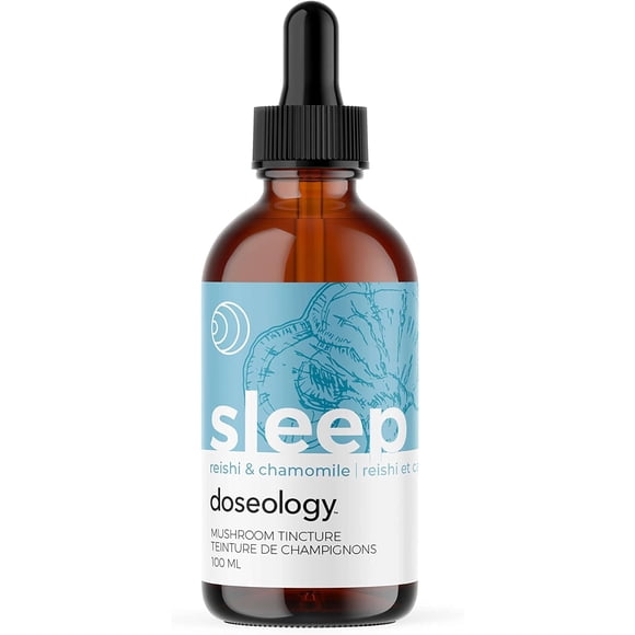 Doseology, Sleep – Reishi, Chamomile & Melatonin Sleep Tincture, Dual Extract, Fruiting Body Mushroom, Adaptogenic Support for Sleep Quality & Duration, 100ml (One Month)