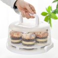 thumbnail image 2 of 1Pcs Cake Carrier Dust Proof Handheld 7 Cavity Visible Design Cake Holder Baking Supplies, 2 of 10