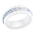 thumbnail image 2 of keepw Ceramics Fashionable Women S Ceramic Ring Wedding And Special Occasions Rings For Wedding AB white Size 8, 2 of 6
