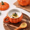 thumbnail image 4 of Pumpkin Coffee Mug, Pumpkin Mug with Lid & Spoon, Cute Ceramic Fall Mugs Orange Cartoon Coffee Cup, 4 of 6