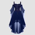 thumbnail image 2 of Robes Style Gothique pour Femmes Grande Taille Mode Robe Midi Corset Manches Longues Évasées Chiffon Fête Élégante, 2 of 5