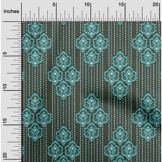 oneOone Cotton Poplin Fabric Ethnic Ikat Printed Craft Fabric BTY 56 Inch Wide