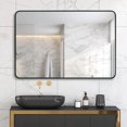 thumbnail image 5 of KOSSMAI Rectangular Wall Mirror with Round Coner for Bathroom, Living Room, Bedroom, Dining Room 30"X40" Black, 5 of 5
