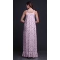 thumbnail image 2 of Bimba Robe de Nuit Imprimée Violet Pâle à Feuilles Florales et Roses Grandiflora pour Femmes Longue à Bretelles Spaghetti Robe Maxi Vêtement de Nuit Robe Medium, 2 of 5
