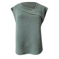 thumbnail image 4 of Womens Tops Dressy Casual Cap Sleeve Asymmetrical V Neck Work Shirts Blouses, 4 of 4