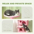thumbnail image 4 of Pink Multi-Level Cat Tree Tower with Scratching Posts & Condo - 54" Tall Activity Center for Cats - Cozy Plush Platforms & Ramp - Living Room & Bedroom, 4 of 7