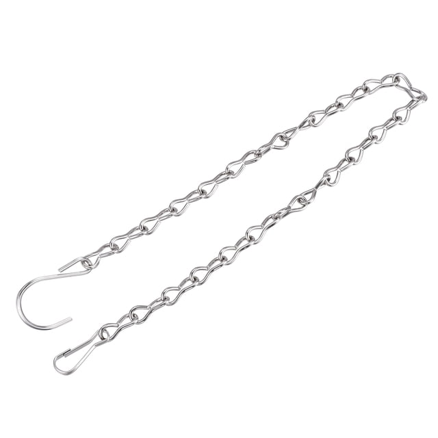 Unique Bargains Chaîne d'Éclairage à Rallonge de 50 cm Crochet en S Chaînes Suspendues Ton Argent Lot de 2