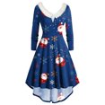 thumbnail image 3 of Joyeux Noël TIMIFIS Mode Automne pour Femmes Robe Vintage à Fleurs Évasée en Ligne A Swing Décontractée pour Fête Robe de Fête pour Femmes, 3 of 5