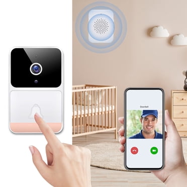 TopLLC Sonnette Intelligente Télécommande Sans Fil Sonnette Vidéo Sonnette Visuelle Intelligente Maison Vision Nocturne HD Sécurité Wi‐Fi Porte Sonnette de Porte