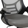 thumbnail image 3 of High Back Light Gray Mesh Ergonomic Swivel Office Chair with Black Frame and Flip-up Arms, 3 of 9