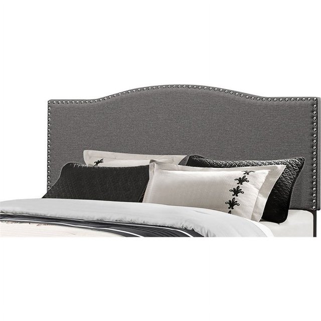 Bowery Hill Upholstered Full/Queen Headboard in Stone Fabric