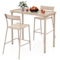 thumbnail image 1 of Gymax 3 Pieces Patio Bar Table Set Outdoor Bar Height Table & 2 Armless Chairs, 1 of 10