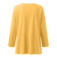 thumbnail image 4 of Breezora Tunique à Col Rond Oversize pour Femmes, Manches Longues, Chemise Rayée, Blouse Douce à Coupe Ample, Tenue Décontractée Décontractée, Confort Quotidien 2026, Taille M, Jaune, 4 of 5