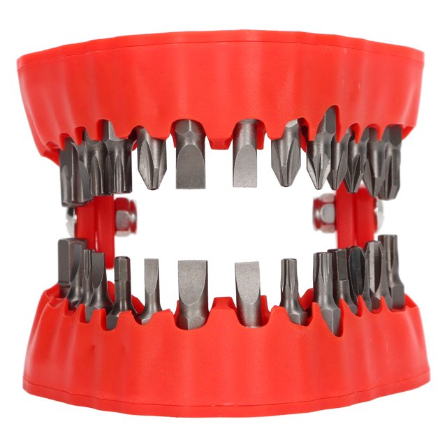 Stainless Steel Drill Bit Holder, Shock Resistant Practical Lightweight Magnetic Drill Bit Holder Prevent Loss Convenient For Camping Red