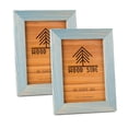 thumbnail image 2 of Rustic Wooden Picture Frame 4x6 In | 10x15 cm - Set of 2 Natural Farmhouse Distressed Wood with Real Glass - Made for Wall Hanging Tabletop Display - Blue Turquoise, 2 of 6