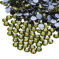 thumbnail image 1 of Uxcell Hotfix Rhinestones Flatback Crystal Glass Gems for Craft Clothes DIY Decoration Olive Green 4.8mm, 1 of 5