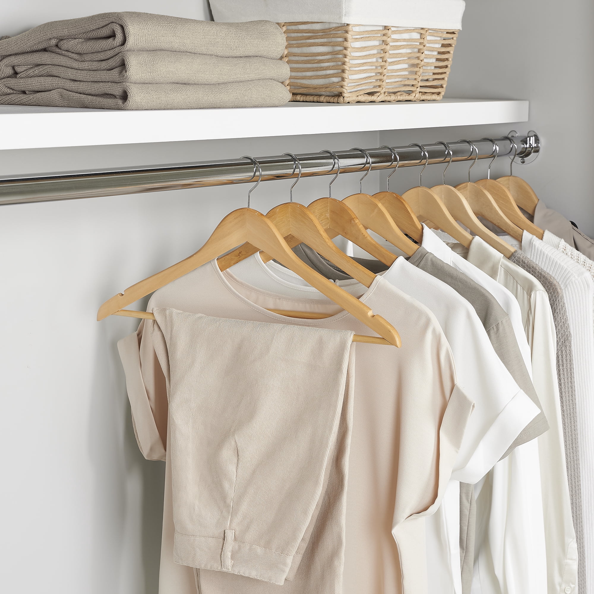 neatfreak! Contour Cintre Cintres profilés en Bois Naturel, paquet de