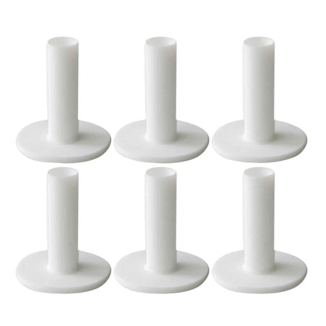 6pcs Rubber Golf Tee Holder Tees for Indoor Practice & Driving Range Mats - White, 80mm