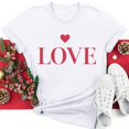 thumbnail image 2 of Diufon Hauts de la Saint-Valentin pour Femmes Décontractés Tendance T-Shirt à Manches Courtes Col Ras du Cou Mignon à Imprimé Graphique Chandail Blouse, 2 of 5