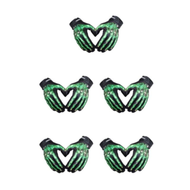 Decodeary Lightweight And Shockproof Skeleton Riding Gloves For Autumn Winter Breathable And Comfortable Durable Waterproof green S 5Set
