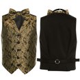 thumbnail image 3 of LiiYii Gilet Formel 4 Boutons pour Garçons Costume de Gentleman Col en V Robe de Bal de Mariage Doré 14, 3 of 4
