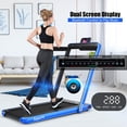 thumbnail image 3 of Patiojoy 2-In-1 Folding Treadmill 2.25HP Electric Walking Jogging Machine with Dual Display Blue, 3 of 6