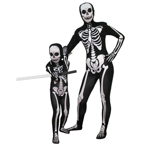 AltSkin Ensemble Complet en Spandex/Lycra (Enfants m, Squelette)