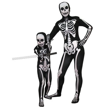 AltSkin Ensemble Complet en Spandex/Lycra (Enfants m, Squelette)