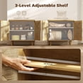 thumbnail image 4 of HOMCOM Buffet Cabinet with Handwoven Rope Doors, Sideboard Cabinet, Oak, 4 of 10