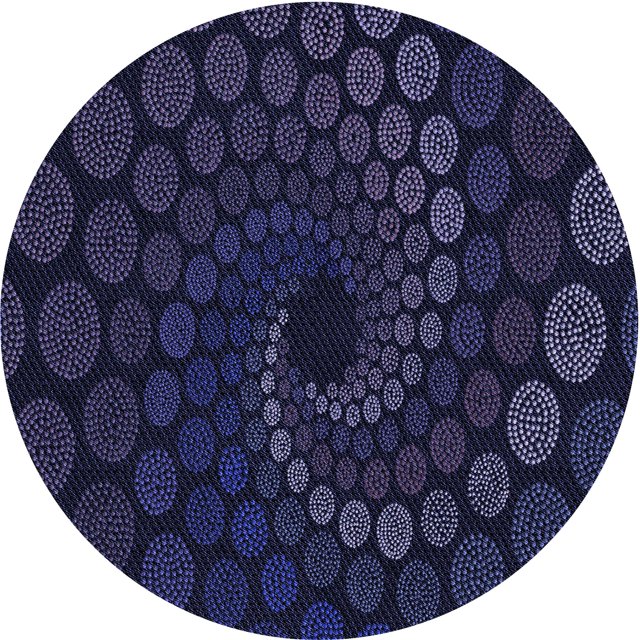 Ahgly Company Tapis Rond Lavable en Machine Intérieur Transitionnel Violet Pervenche Profond, 5 Pieds Rond