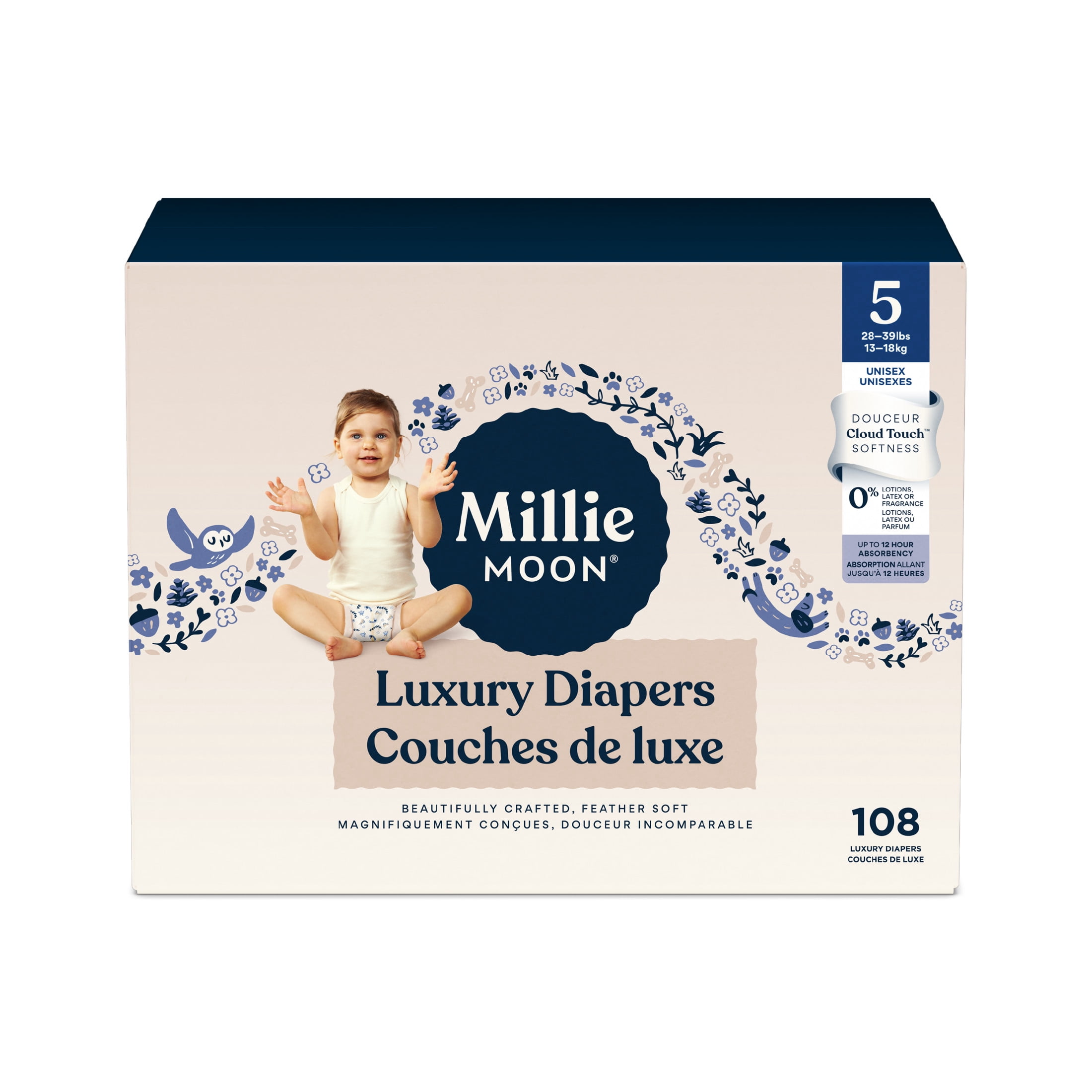 Millie Moon Luxury Diapers, 6, 88 Count