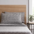 thumbnail image 3 of Mainstays Cotton Rich Extra Soft Jersey Bed Sheet Set, Double, Grey Spacedyed, 4 Pieces, 3 of 6