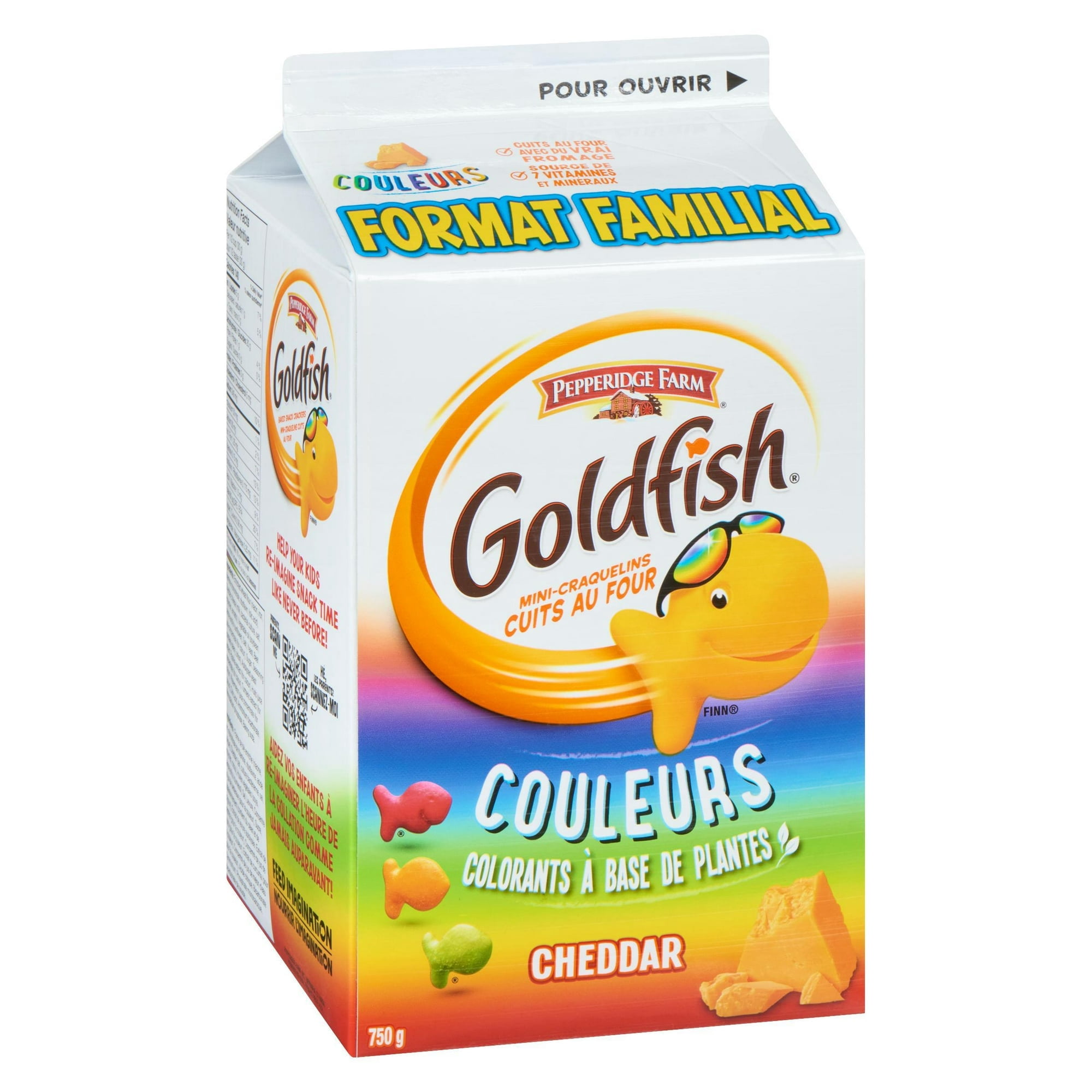 Goldfish® Couleurs Craquelins au Fromage Cheddar Format Familial Carton 750 g