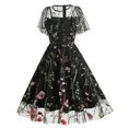 thumbnail image 1 of Robe d'Été pour Femmes 2024 Mode Grande Taille Robe de Soirée Brodée Manches Courtes Col Ras du Cou Robe Rabais de 50 % Liquidation!, 1 of 6