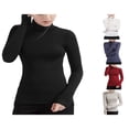 thumbnail image 5 of Hauts de Base Chauds en Modal pour Femmes Coupe Ajustée Col Roulé Simulé Manches Longues Couches de Base Chandails Thermiques, 5 of 5