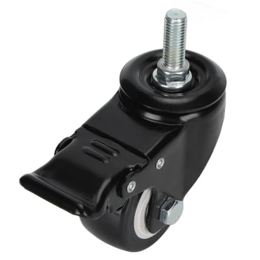 Roulette Pivotante, Roue à Faible Bruit 2,5 Pouces M12, Accessoire Robuste à Double Roulement Avec Frein