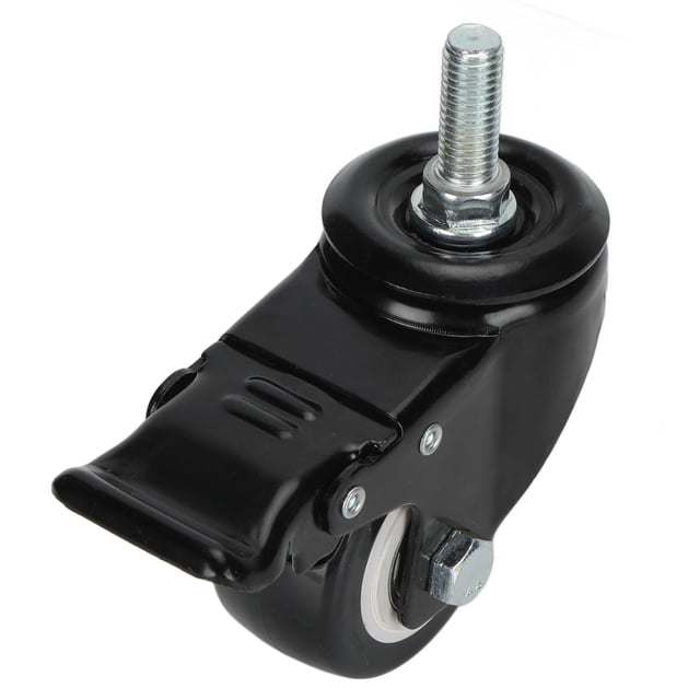 Roulette Pivotante, Roue à Faible Bruit 2,5 Pouces M12, Accessoire Robuste à Double Roulement Avec Frein