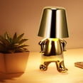 thumbnail image 4 of Mistaha Golden Thinker Lampe de Table Miniature - Style sur Pied [8047], Matériau en Résine Unique, Commande Tactile et Intensité Réglable, Déco Maison Élégante pour Chambre et Salon, Rechargeable par USB, Batterie de 12 Heures, 4 of 6
