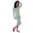 thumbnail image 3 of Moomaya Ensemble de Nuit Uni pour Femmes avec Capri en Coton, 2 Pcs de Chemises de Nuit, 3 of 5