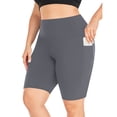 thumbnail image 2 of Timegard Plus Size Shorts for Women High Waisted Quick Dry Bottom Workout Gym Yoga Shorts with Pockets, 2 of 6