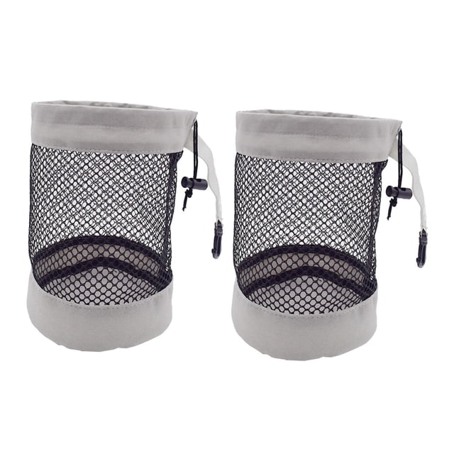 Almencla 2 Pieces Mesh Golf Ball Bag Portable Small Holder for Camping Swimming Beach M