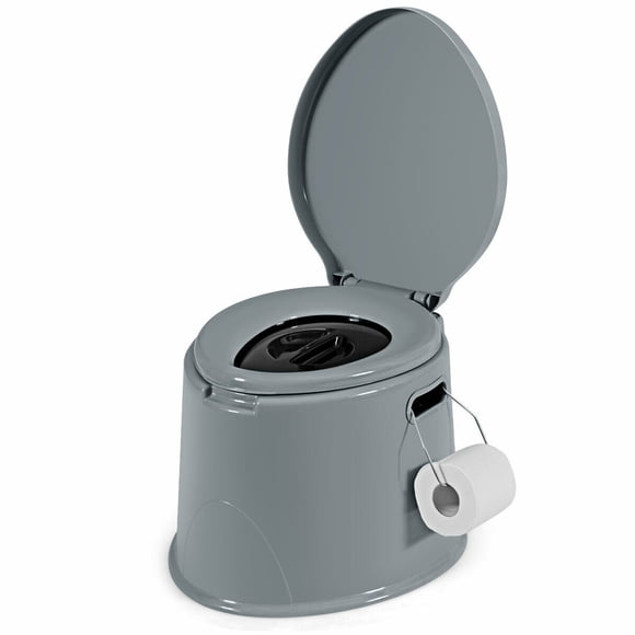 Gymax Portable Travel Toilet Indoor Outdoor W/Paper Holder Camping Hiking Boating