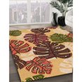 thumbnail image 3 of Ahgly Company Tapis d'Intérieur Lavable à la Machine, Carré, Transitionnel, Orange, Tapis de Zone, 4 Pieds Carré, 3 of 7