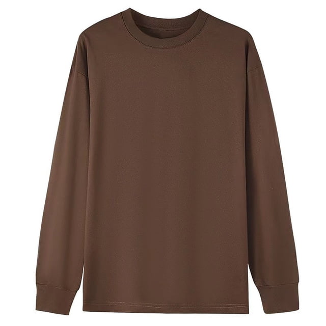 Timegard Hauts pour Femmes Chandails à Manches Longues Col Rond T-Shirts de Couleur Unie Automne Décontractés Amples Hauts