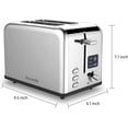 thumbnail image 4 of Savania 2-Slice Stainless Steel Bread Toaster, Wide Slot with LCD Display, Control Panels, Bagel/Defrost/Cancel Functions, 6 Setting Shade Dial, Removable Crumb Tray, 4 of 7