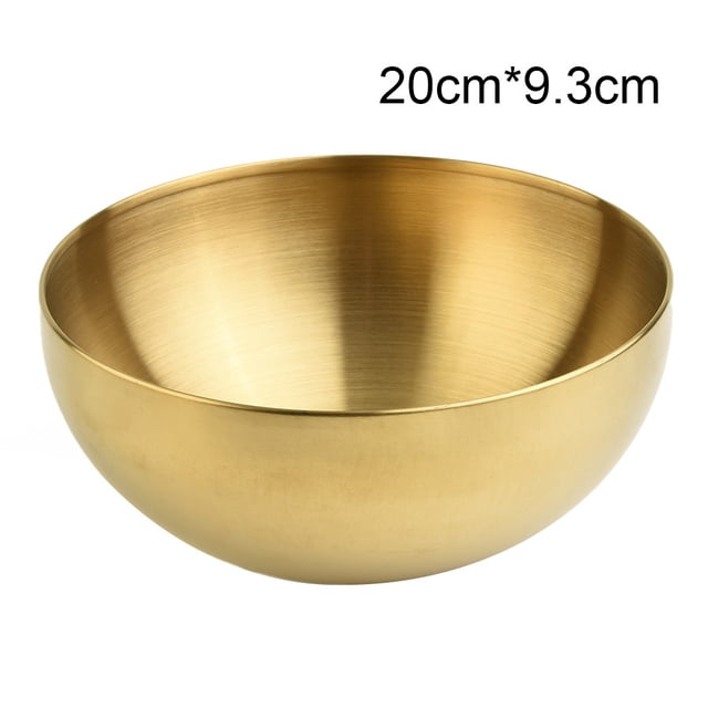 12/15/20cm Stainless Steel Salad Bowl Rice Noodle Ramen Bowl Gold Silver Kitchen Tableware Food Container Mixing Bowls