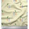 thumbnail image 1 of Soimoi Cotton Poplin Fabric Carrot & Rabbit Dots Decor Fabric Printed Yard 56 Inch Wide, 1 of 5