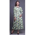 thumbnail image 2 of Bimba Tie-Dye Ladies Bishop Sleeve Round Neck Ruffle Maxi Smocked WaistDress-X-Small, 2 of 5