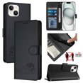 thumbnail image 2 of iPhone 15 Plus Case ,Cat PU Leather Crossbody Lanyard Strap RFID Magnetic Wallet Compatible with iPhone 15 Plus Cover, 2 of 5