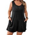 thumbnail image 2 of Combinaisons Décontractées pour Femmes Été Sans Manches Uni Poche Combinaison Courte Polyester 1 Pce, 2 of 9